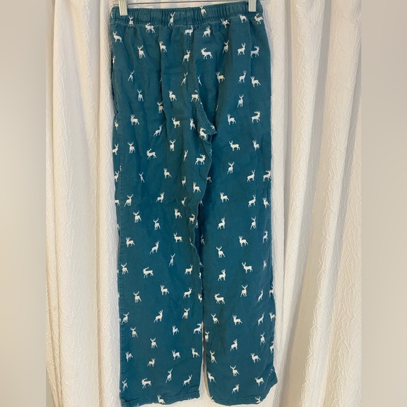 Old Navy teal reindeer pajama pants - Picture 2 of 3